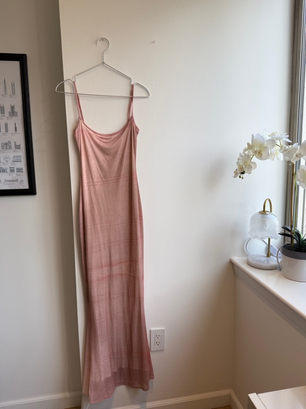 Couturière Bodycon Slinky Slip Dress in Dusty Pink